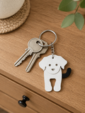 Porte-clés chien simili cuir