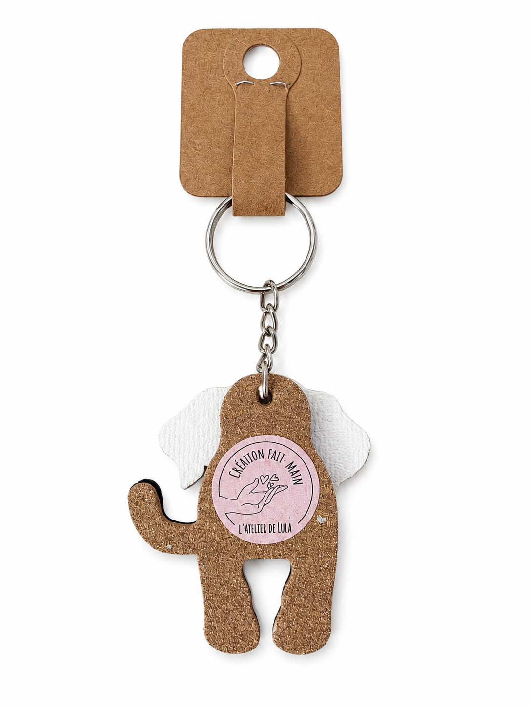 Porte-clés chien simili cuir