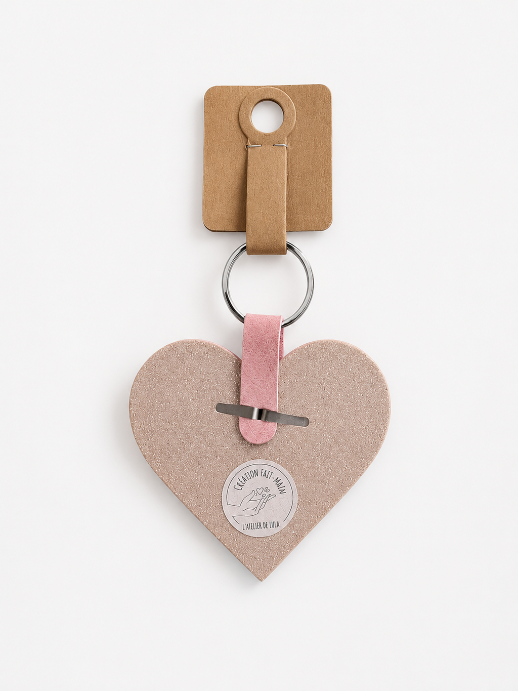 Porte-clés coeur simili cuir