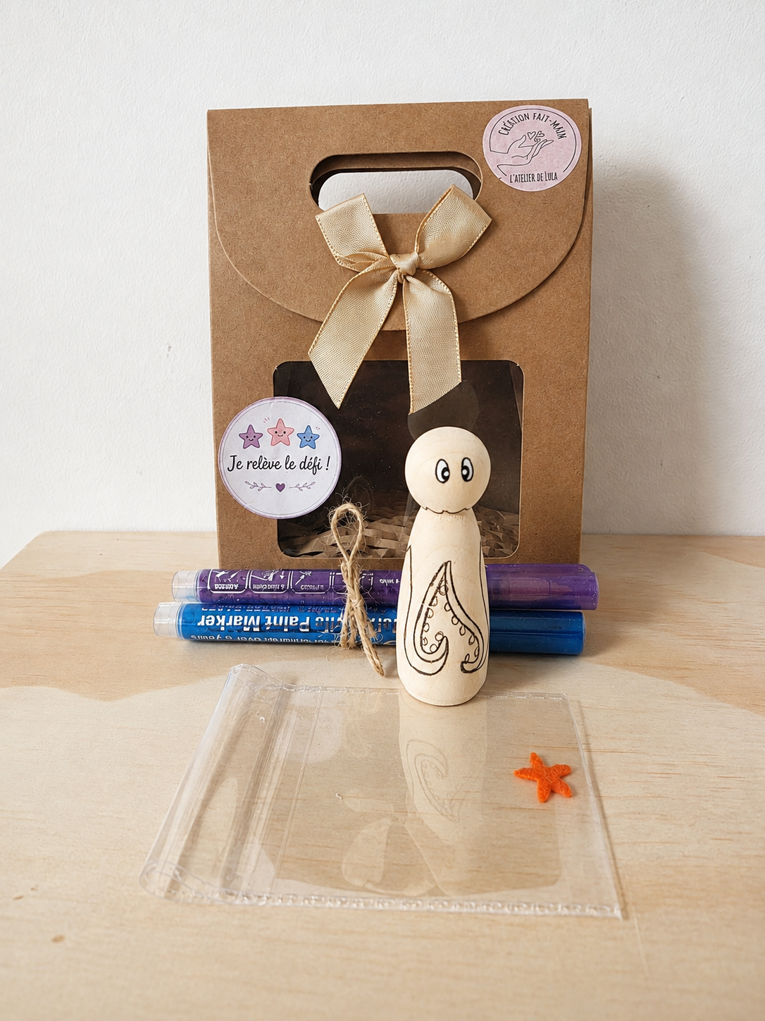 Kit créatif personnage bois "La pieuvre"