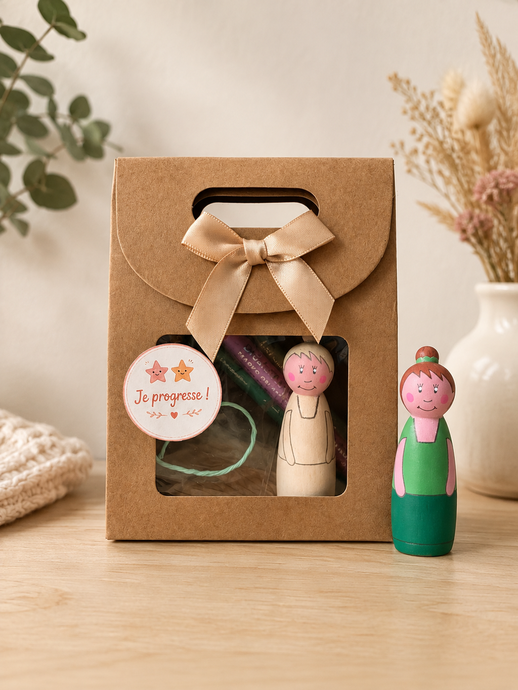 Kit créatif personnage bois "La petite fille"